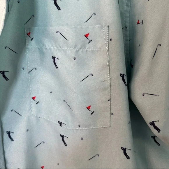 Charleston Threads Men's Short Sleeve Blue Golf Design Button Down Size XXL GUC - Picture 6 of 9